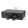 Picture of DaiJoob Gift Box with Lid for Presents 10.5x7.5x3.1 Inches with Ribbon and Magnetic Closure(1-Pack) (Black)