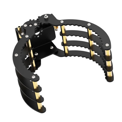 Picture of Robotic Claw Full Metal Wave Edge Clamp Robot Hand Gripper Grabber, 1LB Max Grab Weight & 0-9in Open Range High Torque Robotic Arm Replace Claw Robot DIY, Mechanical Claw without Servo