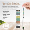 Picture of Brewer's Elite Hydrometer - for Home Brew Beer, Wine, Mead and Kombucha - Deluxe Triple Scale Set, Hardcase and Cloth - Specific Gravity ABV Tester
