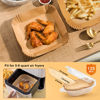 Picture of Disposable Air Fryer Paper Liners: 100PCS 8 Inch Square Liners for Air Fryer, Grease and Water Proof Non Stick Basket Parchment Paper
