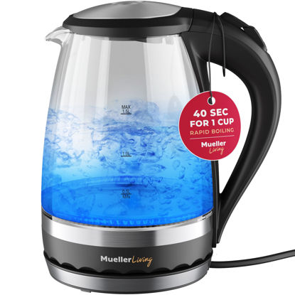 Picture of MuellerLiving Glass Kettle 1.5L 1500W LED Light Electric Tea Kettle Automatic Shut-Off with SpeedBoil Tech and Boil-Dry Protection