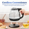 Picture of Elite Gourmet EKT1001B Electric 1.0L BPA-Free 1100W Glass Kettle Cordless 360° Base, Stylish Blue LED Interior, Handy Auto Shut-Off Function - Quickly Boil Water For Tea & More, Graphite Black