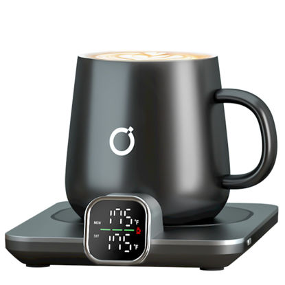 Picture of ikago Smart Heated Coffee Mug Warmer & Mug Set - Heated Coffee Warmer with Auto Shut Off, 1°F Precise Temperature Control Coffee Warmer, Electric Mug Warmer for Desk, Birthday Gifts for Women and Men