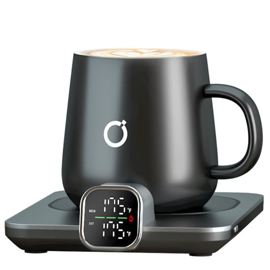 Picture of ikago Smart Heated Coffee Mug Warmer & Mug Set - Heated Coffee Warmer with Auto Shut Off, 1°F Precise Temperature Control Coffee Warmer, Electric Mug Warmer for Desk, Birthday Gifts for Women and Men