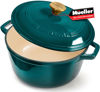 Picture of Mueller DuraCast 6 Quart Enameled Cast Iron Dutch Oven Pot with Lid, Heavy-Duty, Oven Safe up to 500° F & Across All Cooktops, Wedding Registry Ideas & Gifts, Emerald