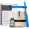 Picture of Premium Sourdough Starter Jar - 40oz Large Sourdough Jar with Marked Feeding Band, Thermometer, Scraper, Cloth Cover and Silicone Lid/Base, Wide Mouth Starter Kit - Blue