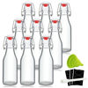 Picture of YEBODA 8oz Swing Top Bottles - Glass Beer Bottle with Airtight Rubber Seal Flip Caps for Home Brewing Kombucha, Beverages, Oil, Vinegar, Water, Soda, Kefir (9 Pack)