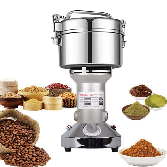 Picture of Grain Mill Grinder 750g High Speed Electric Stainless Steel Grinder Cereals Corn Flour Pulverizer Powder Machine for Dry Spice Herbs Grains Coffee Rice Pepper(750g Stand Type)