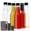 Picture of Brajttt 5oz Glass Bottle, Clear Woozy Bottles with Shrink Capsules,Empty Small Beverage/Canning Bottles with Black Caps for Kitchen and Party,6 Pack
