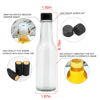 Picture of Brajttt 5oz Glass Bottle, Clear Woozy Bottles with Shrink Capsules,Empty Small Beverage/Canning Bottles with Black Caps for Kitchen and Party,6 Pack