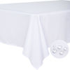 Picture of BYDOLL Table Cloth White 60x84 Inch Tablecloth for 6 Foot Rectangle Tables Outdoor Washable Wrinkle Free and Spillproof Polyester Tablecloth for Festival Camping Picnic Party Cover