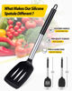 Picture of Pack of 2 Silicone Solid Turner, Non Stick Slotted Kitchen Spatulas, High Heat Resistant BPA Free Cooking Utensils, Ideal Cookware for Fish, Eggs, Pancakes(Black)