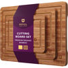 Picture of ROYAL CRAFT WOOD Wooden Cutting Boards for Kitchen Meal Prep & Serving - Bamboo Wood Serving Board Set with Deep Juice Groove Side Handles - Charcuterie & Chopping Butcher Block for Meat (3 Pcs)