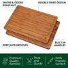 Picture of ROYAL CRAFT WOOD Wooden Cutting Boards for Kitchen Meal Prep & Serving - Bamboo Wood Serving Board Set with Deep Juice Groove Side Handles - Charcuterie & Chopping Butcher Block for Meat (3 Pcs)