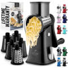 Picture of Zulay Kitchen Rotary Cheese Grater 5 Blade Cheese Shredder - Manual Hand Crank Cheese Grater With Reinforced Suction & 5 Interchangeable Drums - Easy to Use, Vegetable Chopper Round Mandoline Slicer