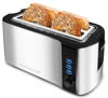 Picture of Elite Gourmet ECT-3100 Long Slot 4 Slice Toaster, Reheat, 6 Toast Settings, Defrost, Cancel Functions, Built-in Warming Rack, Extra Wide Slots for Bagels & Waffles, Stainless Steel & Black