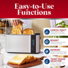 Picture of Elite Gourmet ECT-3100 Long Slot 4 Slice Toaster, Reheat, 6 Toast Settings, Defrost, Cancel Functions, Built-in Warming Rack, Extra Wide Slots for Bagels & Waffles, Stainless Steel & Black