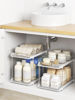 Picture of Delamu 2 Sets of 2-Tier Multi-Purpose Bathroom Under Sink Organizers and Storage, Stackable Kitchen Pantry Organization, Pull Out Medicine Cabinet Organizer with 8 Movable Dividers