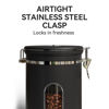 Picture of Veken Coffee Canister with Window, Airtight Stainless Steel Kitchen Food Storage Container, Date Tracker and Scoop for Grounds Coffee Bar Accessories, Beans, Tea, Flour, Cereal, Sugar, 22OZ, Black