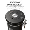 Picture of Veken Coffee Canister with Window, Airtight Stainless Steel Kitchen Food Storage Container, Date Tracker and Scoop for Grounds Coffee Bar Accessories, Beans, Tea, Flour, Cereal, Sugar, 22OZ, Black