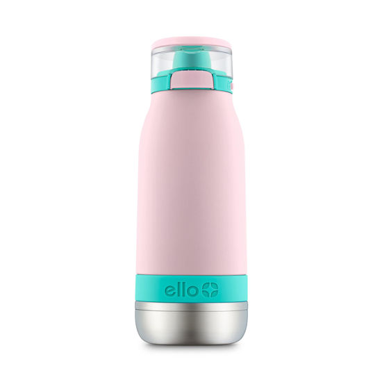 Picture of Ello Emma 14oz Vacuum Insulated Stainless Steel Kids Water Bottle with Straw and Built-in Carrying Handle and Leak-Proof Locking Lid for School Backpack, Lunchbox and Outdoor Sports, Cotton Candy
