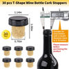 Picture of Wine Sealer for Wine Bottles - 60 pcs Wine Bottle Resealer Kit for Cruise with PVC Heat Shrink Capsules, Cork Stopper with Plastic Top for Home Use