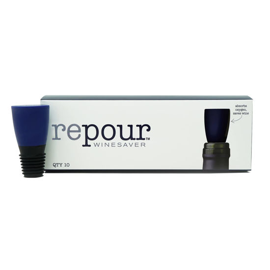 Picture of Repour Wine Saver and Stopper - Removes Oxygen, Preserving and Keeping Wine As Fresh As The Day The Bottle Was Opened (10-Pack)