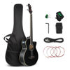 Picture of GLARRY Full Size Acoustic Electric Bass Guitar Beginner Kit, Cutaway 4 Strings Electric Acoustic Bass Guitar w/Inbuilt Tuner, Bag, Strap, Picks, Strings, Basswood Bass Guitarra, Matte Black