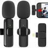 Picture of JUDKIOM 2 Pack Wireless Lavalier Microphone for iPhone, Professional Lapel Mics, Wireless Mic Plug-Play, Lapel Microphone for Video Recording Interview Vlog YouTube TikTok(for iPhone 14 and Below)