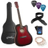 Picture of Ashthorpe 41-inch Beginner Cutaway Acoustic Guitar Package (Red), Full Size Basic Starter Kit w/Gig Bag, Strings, Strap, Tuner, Picks