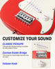 Picture of Donner 30 Inch Kids Electric Guitar Beginner Kits ST Style Mini Electric Guitar for Boys Girls with Amp, 600D Bag, Tuner, Picks, Cable, Strap, Extra Strings, DSJ-100, Red