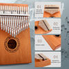 Picture of Kalimba Thumb Piano,YUNDIE Portable 17 Keys Mbira Finger Piano with Tune Hammer and Study Instruction,Musical Instruments Birthday Gift for Kid Adult Beginners Professional(Brown)