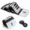 Picture of POGOLAB 49 Key Roll Up Keyboard Piano, Portable Digital Electric Foldable Piano Keyboard, Rechargeable, 47 Tones, 14 Educational Demo Songs, for Beginners Gift (Black & White Key)
