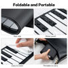Picture of POGOLAB 49 Key Roll Up Keyboard Piano, Portable Digital Electric Foldable Piano Keyboard, Rechargeable, 47 Tones, 14 Educational Demo Songs, for Beginners Gift (Black & White Key)