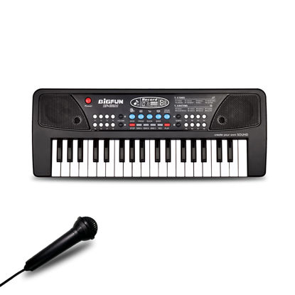 Picture of Piano Keyboard for Kids, EOOLEOW 37 Keys Portable Electronic Piano for kids with Microphone - Music Keyboard Piano Toys for 3 4 5 6 7 8 9 Year Old Boys and Girls (Black)