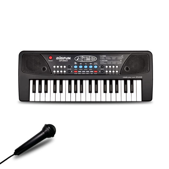Picture of Piano Keyboard for Kids, EOOLEOW 37 Keys Portable Electronic Piano for kids with Microphone - Music Keyboard Piano Toys for 3 4 5 6 7 8 9 Year Old Boys and Girls (Black)