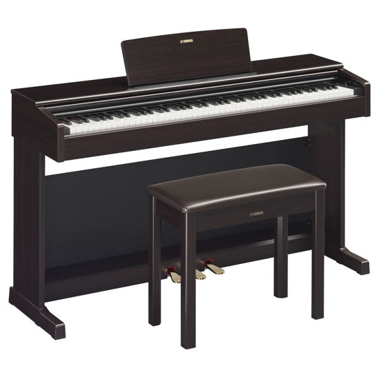 Picture of Yamaha Arius, 88-Key Weighted Action Digital Aspiring Musicians, CFX Concert Grand Piano Voice, 3-Pedal Unit, Bench Included, Classic Upright Design, Dark Rosewood (YDP145R)