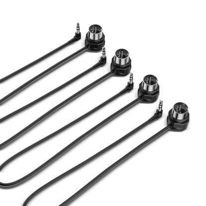 Picture of CME TRS MIDI Cable 4-Pack - TRS Type A (3.5mm - 1/8”) to 5-pin DIN, 1FT / 30CM, Low-Profile - Right Angle Ultra-Thin Plugs for Compact Spaces - Ideal for Synths & Pedalboards