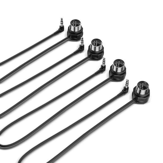Picture of CME TRS MIDI Cable 4-Pack - TRS Type A (3.5mm - 1/8”) to 5-pin DIN, 1FT / 30CM, Low-Profile - Right Angle Ultra-Thin Plugs for Compact Spaces - Ideal for Synths & Pedalboards