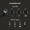 Picture of CME TRS MIDI Cable 4-Pack - TRS Type A (3.5mm - 1/8”) to 5-pin DIN, 1FT / 30CM, Low-Profile - Right Angle Ultra-Thin Plugs for Compact Spaces - Ideal for Synths & Pedalboards