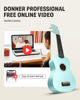 Picture of Donner Soprano Ukulele for Beginner 21 Inch Matte Ukulele Beginner Kit with Bag Strap Tuner Strings Picks Cloth, Free Online Lessons, Holiday Christmas & Birthday Gift (Cyan Blue)