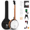 Picture of Vangoa Banjo 5 String Beginner Full Size Kit, Remo Head 24 Bracket Open Back Banjo Set with Resonator for Starter Adult Youth Teen