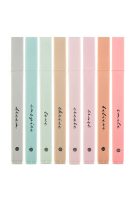 Picture of DIVERSEBEE Bible Highlighters with Soft Chisel Tip, 8 Pack Assorted Colors Pens No Bleed, Quick Dry, Cute Aesthetic Markers, Bible Study Journaling Supplies and Accessories (Boho)