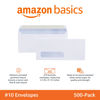 Picture of Amazon Basics #10 Security-Tinted Self-Seal Business Envelopes with Left Window, Peel & Seal Closure - 500-Pack, White