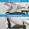 Picture of QUTOOL Lumbar Support Pillow for Office Chair Back Support Pillow for Car, Computer, Gaming Chair Memory Foam Back Cushion for Back Pain Relief Improve Posture, Mesh Cover Double Adjustable Straps