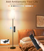 Picture of luckystyle LED Floor Lamp for Living Room, Dimmable Standing Lamps with Foot Switch,Remote Custom Color Temperature Black Pole Lamp with Lampshade,12W Led Bulb Tall Lamps for Bedroom Office Kid Room
