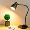 Picture of BOHON LED Desk Lamp with USB Charging Port 3 Color Modes Dimmable Reading Light Intelligent Induction Auto Dimming Task Lamp Flexible Gooseneck Table Lamp for Bedside Office, AC Adapter Include