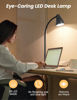 Picture of BOHON LED Desk Lamp with USB Charging Port 3 Color Modes Dimmable Reading Light Intelligent Induction Auto Dimming Task Lamp Flexible Gooseneck Table Lamp for Bedside Office, AC Adapter Include