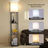 Picture of Gupuzm Floor Lamp with Shelves, Modern Square Standing Lamp with 3 Color Temperature Bulb, Corner Display Bookshelf Lamp for Living Room, Bedroom and Office (Black)