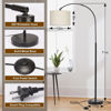 Picture of Arc Floor Lamps for Living Room, Modern Standing Lamp with Adjustable Hanging Drum Shade, Tall Pole Lamp with Foot Switch, Over Couch Arched Reading Light for Bedroom, Office (Black)